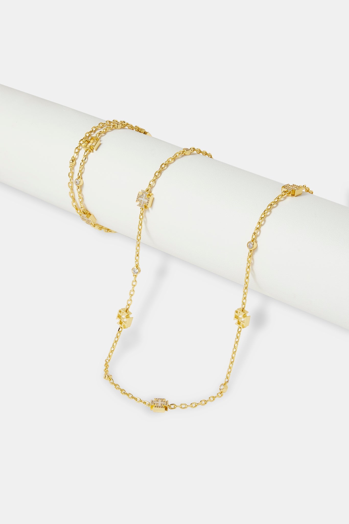 Mother of Pearl Motif Mix Rolo Chain & Bracelet - 8mm